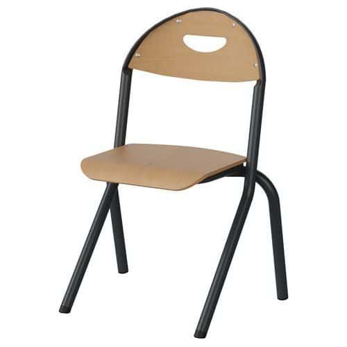 CHAISE MALIBU AST - T2 - ASS/DOS HÊTRE / ACIER GRIS 7016 - MANUTAN EXPERT