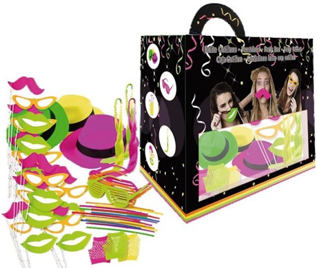 COFFRET DE FÊTE AVEC ACCESSOIRES FLUO