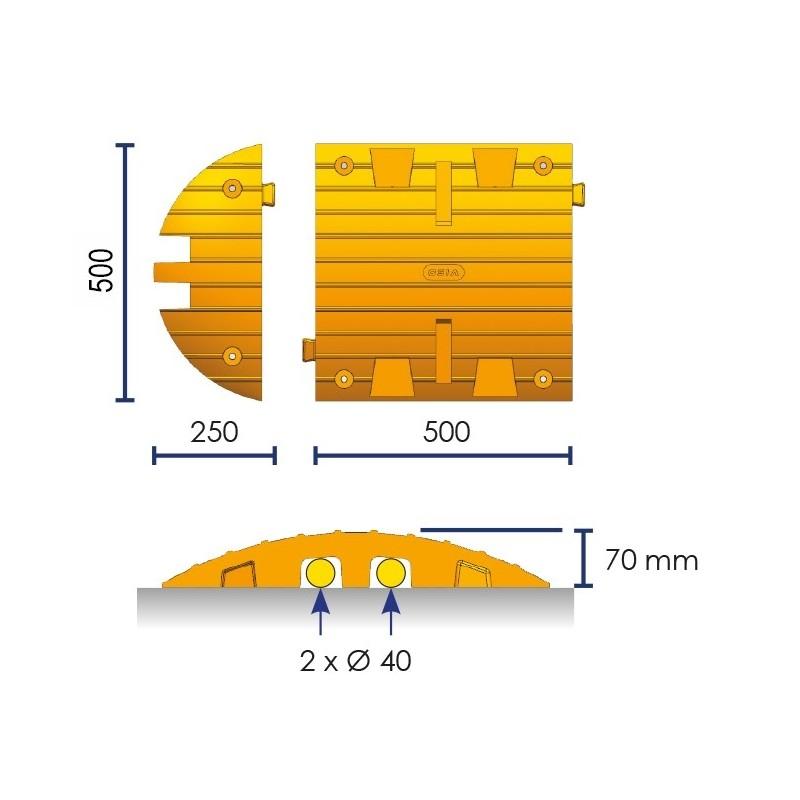 Embout de ralentisseur poids lourds 50 T - 15 km/h - Jaune_0