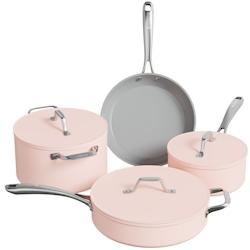 Ensemble de casseroles et poêles CIARRA Beyond, 4 pièces, avec couvercle, en céramique antiadhésive, rose, VMCWSP7 - multi-matériau CBCWSP7_0