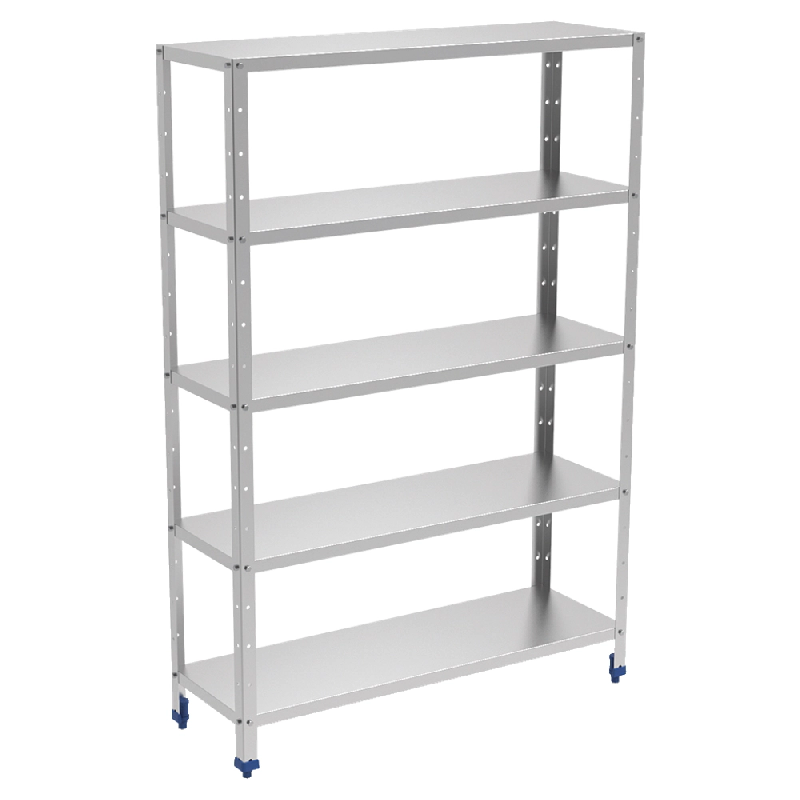 Étagères en acier inoxydable 5 niveaux avec des étagères lisses - 1200x400x1750 mm - 38005414 Eurast - 38005414_0