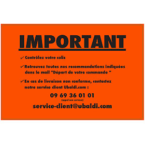 ETIQUETTE ORANGE UBALDI 100X150MM