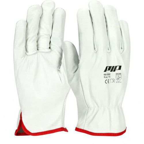 GANTS DE MANUTENTION EN CUIR FLEUR DE VACHETTE - BLANC - TAILLE 7