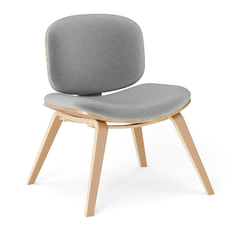 Helloshop26 - Chaise fauteuil lounge sans accoudoirs 65 x 60 x 76 cm confort ergonomique design moderne en bois courbé gris 20_0011067 - gris Bois ma_0