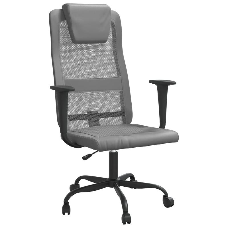 Helloshop26 - Chaise fauteuil siège de bureau informatique étude réglable en hauteur gris 02_0024066 - gris métal 3000214665009_0