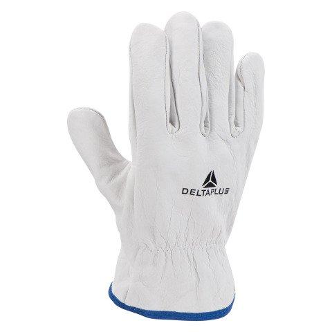 LOT DE 12 - GANTS DE MANUTENTION EN CUIR DE BOVIN DELTA PLUS FBN49 TAILLE 10 - LA PAIRE