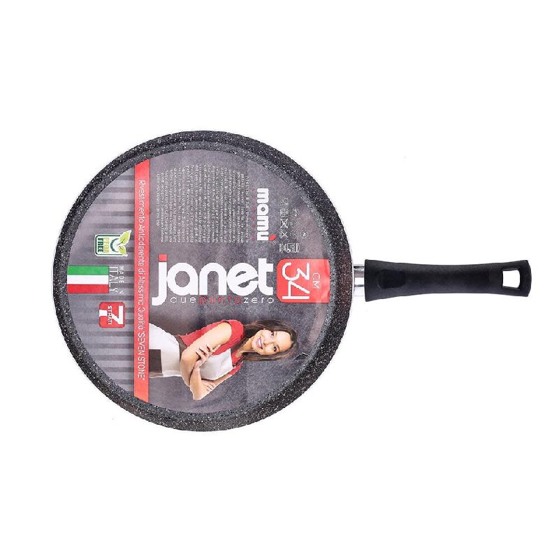 Plaque de cuisson antiadhésive Mamù, aluminium, sans PFOA, résistante aux rayures, fabriquée en Italie, Ø 34 cm - aluminium JANE2PSTLITOXX34_0