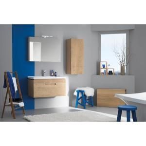 MEUBLE 90 CM 1 VASQUE + ARMOIRE DE TOILETTE BOIS MASSIF ESSENTIEL SANIJURA