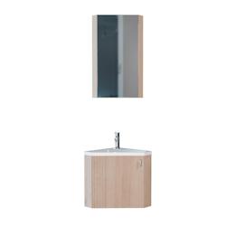 MOB-IN Ensemble meuble lave-mains d'angle décor chêne KODA + armoire miroir - marron 3701606504332_0