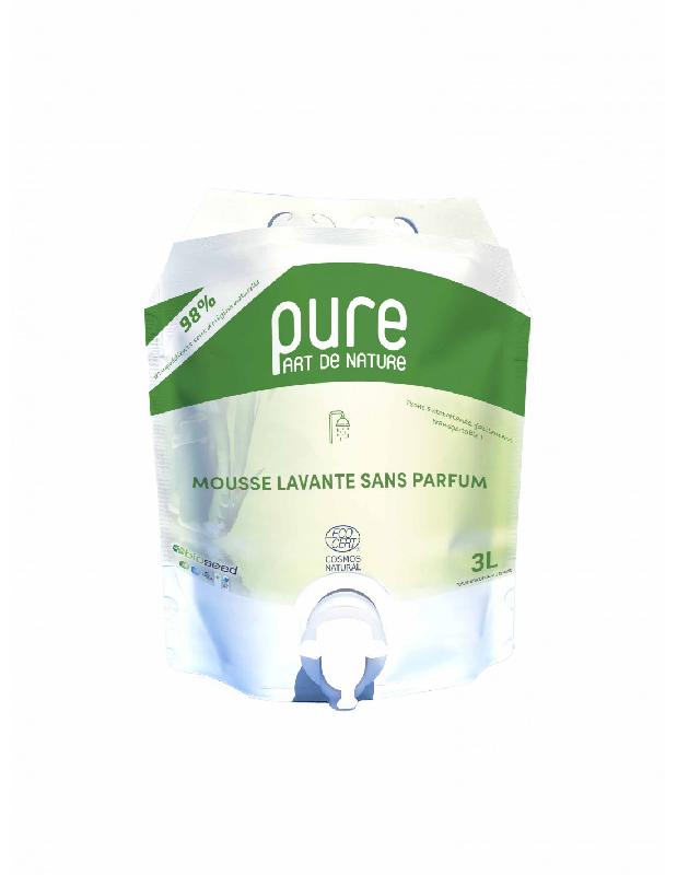 MOUSSE LAVANTE NON PARFUMEE - ECOCERT - OBIOBAG 3L   MARQUE PURE PART DE NATURE_0