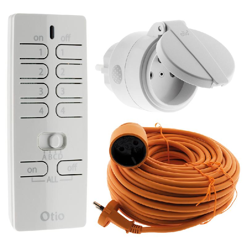 Pack jardin connecté otiohome (prise extérieure, télécommande, rallonge)