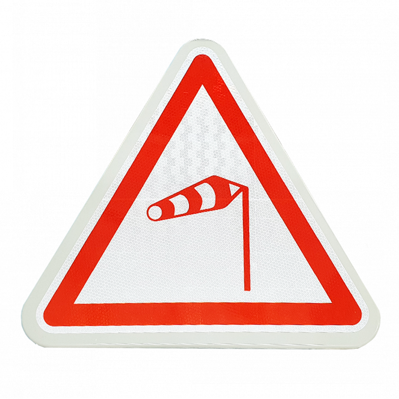 Panneau de danger A24 - Vent latéral - différentes dimensions et matières disponibles_0