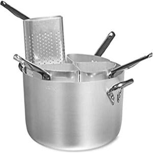 PENTOLE AGNELLI Agnelli Casserole haute Professional Cookware 4 parties en aluminium et poignées en acier, argent 40 cm - 485440_0