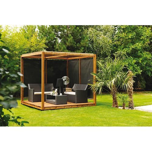 PERGOLA EN BOIS - 256 X 256 CM - 6,6 M2 - CUBIK² JARDIPOLYS