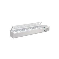 Polar Saladette inox réfrigérée positive de préparation 8 x GN 1/4 (P)100 mm, à poser avec couvercle, 120 W, 220 V - MONO - 5050984637612_0