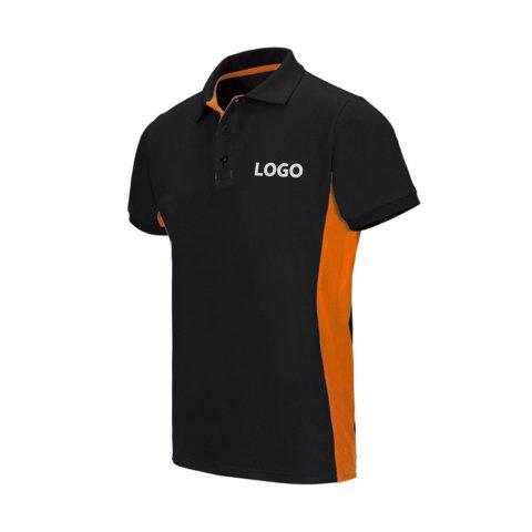 POLO BICOLORE MANCHES COURTES PUBLICITAIRE VELILLA NOIR/ORANGE - MARQUAGE BRODERIE