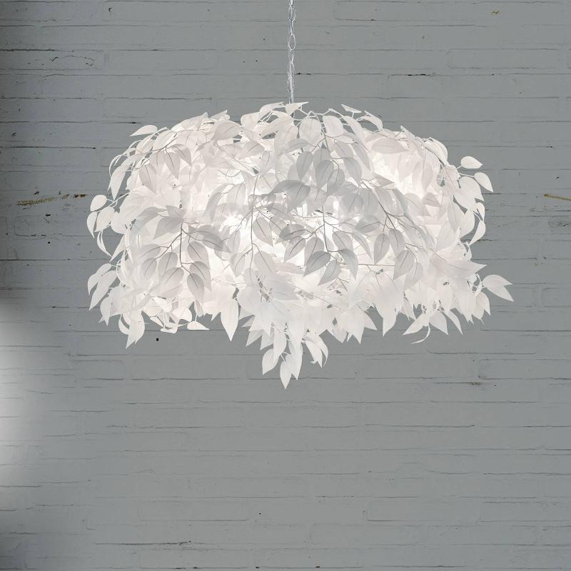 REALITY LEUCHTEN SUSPENSION LEAVY, CHROME/BLANC, Ø 70 CM, PLASTIQUE