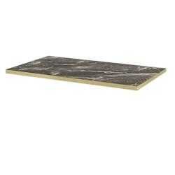 Restootab - Plateau 160x80 decor marbre royal chants laiton - noir Bois manufacturé 3760371519941_0