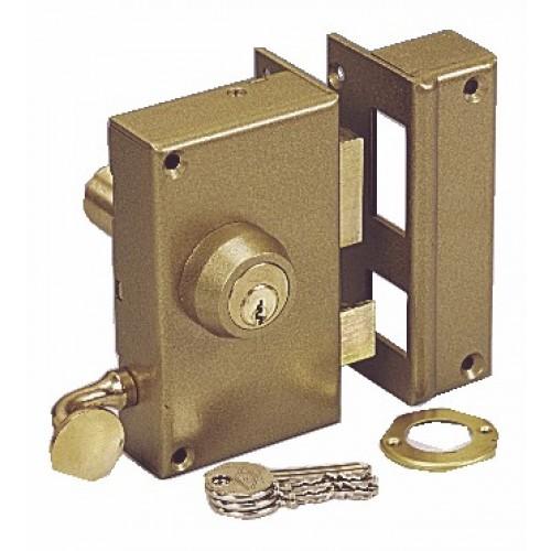 SERRURE EN APPLIQUE VERTICALE À TIRAGE - À CYLINDRE - G - VEGA JPM