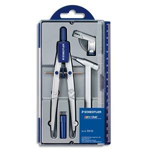 Staedtler Noris Club Compas 550-02 - scolaire à vis micrométrique avec rallonge, attache-compas et étui mine_0