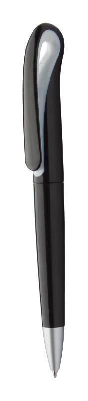 Stylo à bille Trendy - plastique avec corps poli coloré et embout argenté - encre bleue_0