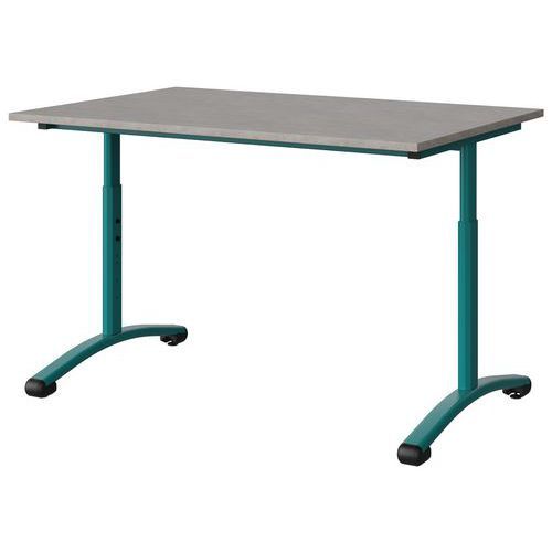 TABLE MALIBU 120X80 T3/T6 DL ST ABS BÉTON F186/BLEU 5018