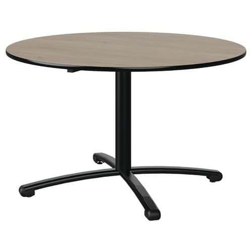 TABLE MALIBU Ø 120 T5 PC STR ANTIB CHÊNE 1146/NOIR NOIR 9005