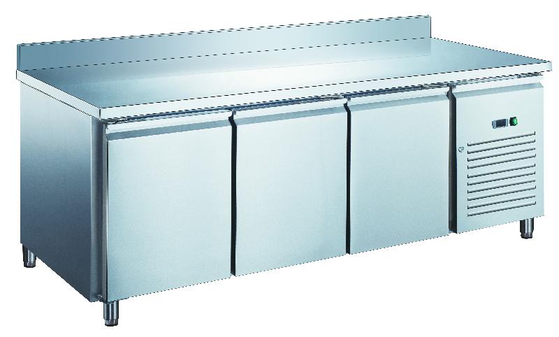 Table réfrigérée inox positive avec dosseret avec évaporateur ventilé 3 portes 580 litres - PA3201X_0