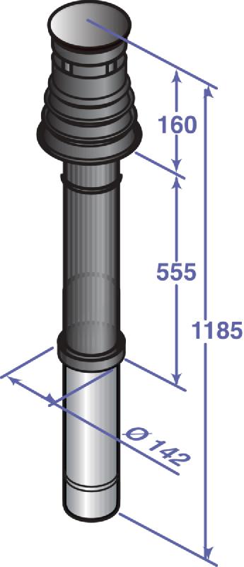 Terminal vertical polypropylène diamètre 80/125mm noir colis dy843 100002732_0