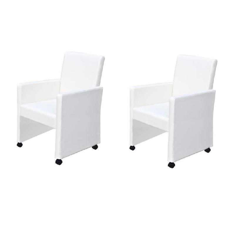 VidaXL Chaises à manger lot de 2 blanc similicuir Modèle Nectar Plus - 60347_0