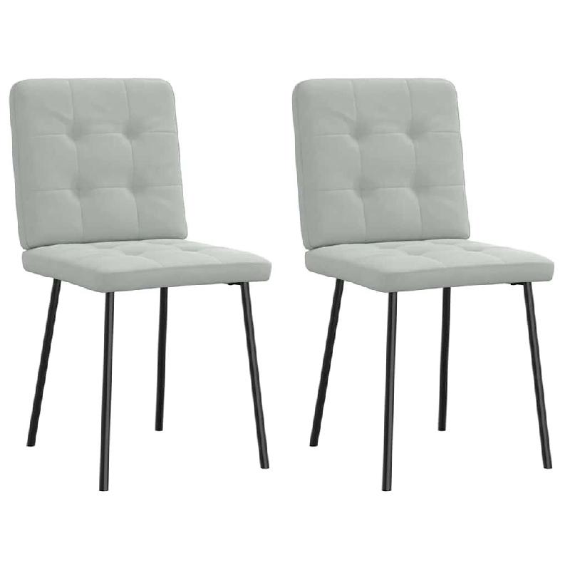 VidaXL Chaises à manger lot de 2 Gris clair Velours Modèle Orion Office Compact - 4101057_0