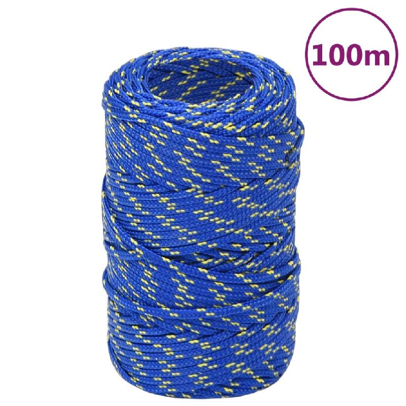 Vidaxl corde de bateau bleu 2 mm 100 m polypropylène 152425_0