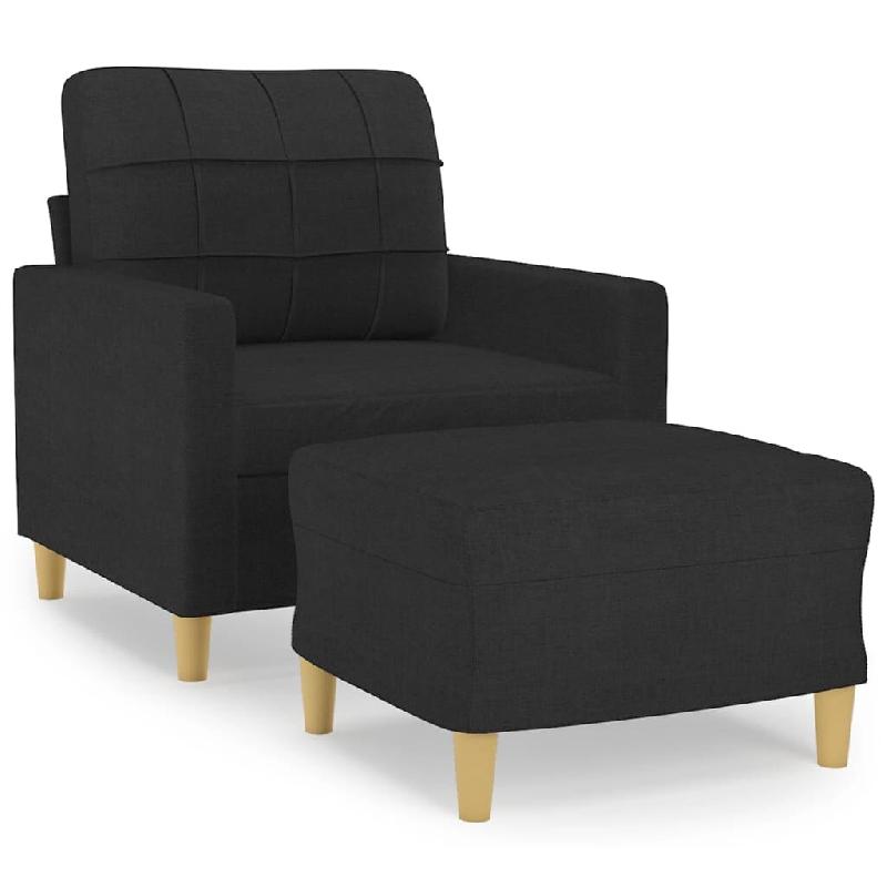 VidaXL Fauteuil avec repose-pied Noir 60 cm Tissu Modèle Vega Master Modern - 3200997_0