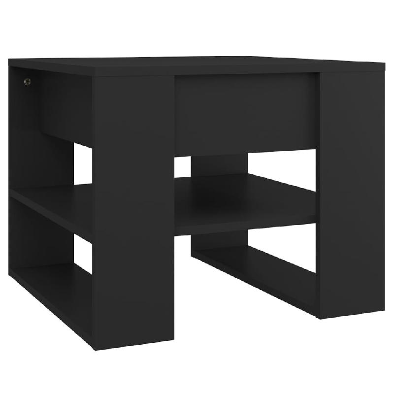 VidaXL Table basse noir 55,5x55x45 cm bois d'ingénierie Modèle Épure Chic - 810909XL_0