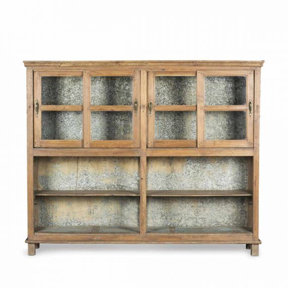 00119001000527 - Meuble présentoir vintage en bois - Francisco Segarra - 187x42xH154cm_0
