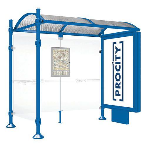 ABRI BUS PROVINCE 2.50 M CAISSON 1 BARDAGE AGORA BLEU 5010 - PROCITY
