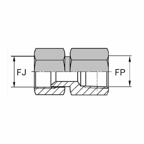 Adaptateurs - Droit femelle tournant JIC - X femelle NPT - 7/8' , 20.26 , 3/4' , 23.12_0