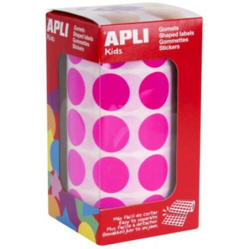 Apli 1770 gommettes rondes, diam. 20 mm, en rouleau, coloris fuchsia - 8410782167211_0