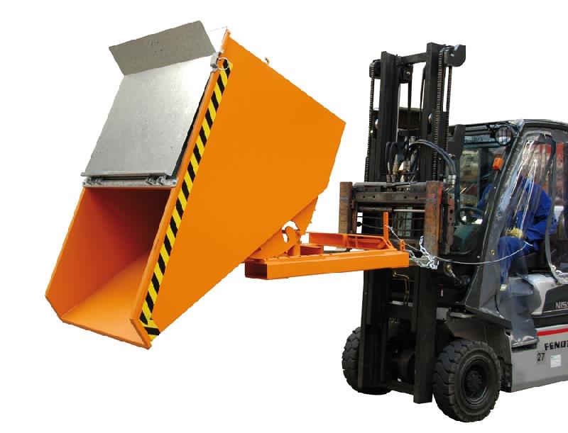 Bac basculant 600L - Manutention et évacuation de déchets - Compatible chariot élévateur_0