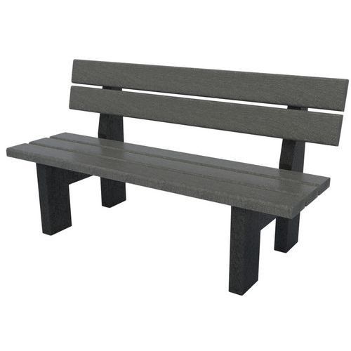 BANC MADRID MATERNELLE 120 CM - GRIS PIÈTEMNT NOIR - ESPACE URBAIN