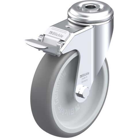 BLICKLE - ROULETTE PIVOTANTE À FREIN Ø 125MM BANDAGE CAOUTCHOUC TPE 120KG - LKRA-TPA 126G-FI
