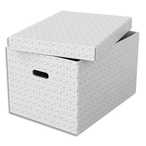 BOÎTE DE RANGEMENT/CADEAU ESSELTE - LOT DE 3 - GRAND FORMAT - BLANC