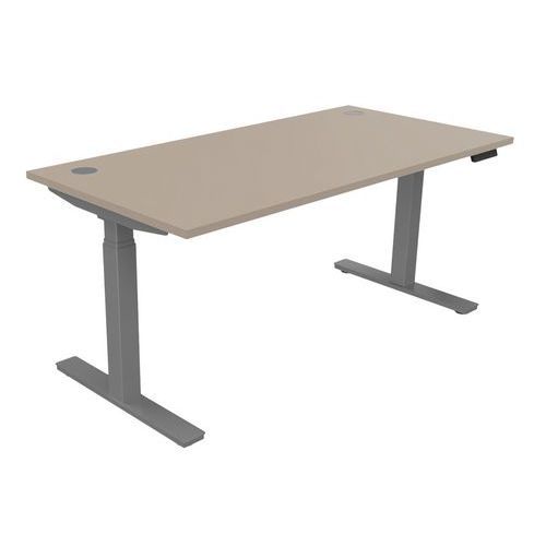BUREAU HAUT.RÉGLABLE ÉLECTR. EVO 160X80 CM ARGILE/ALU - BURONOMIC