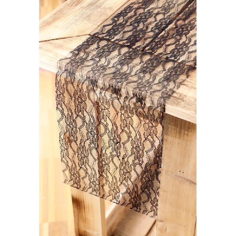 Chemins de table dentelle noir 19cm x 3,1 m -par 3_0