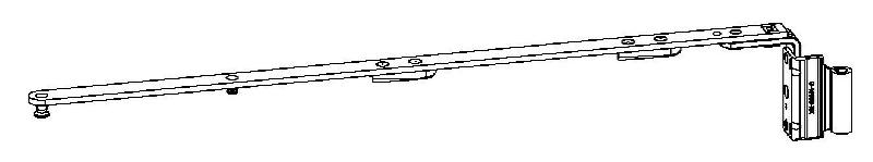 COMPAS UNIJET POUR OSCILLANT-BATTANT DROITE RECOUVREMENT 15MM LFF 751-1200MM - FERCO - 6-31485-15-R-1