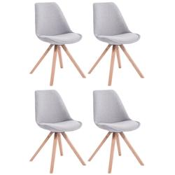 Décoshop26 - Lot de 4 chaises de salle à manger design scandinave en tissu gris et pieds en bois clair forme carré 10_0003204 - gris 3000251454253_0