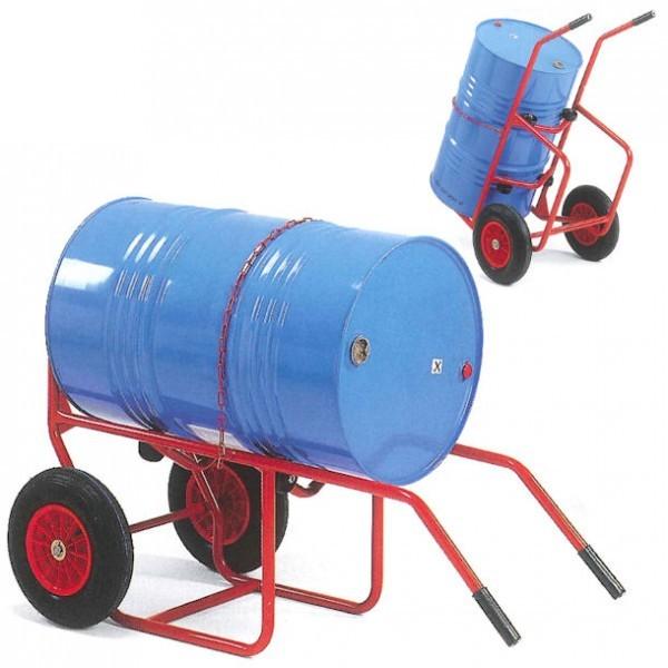 Diable chariot pour fût métallique - Roues pneumatiques 400 mm - Charge 250 kg - Rolléco_0
