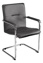 FAUTEUIL VISITEUR SIMILI CUIR RUMBA - NOIR