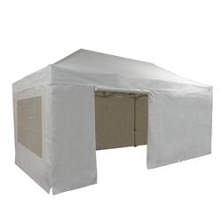FRANCE BARNUMS Tente pliante PRO 4x6m pack fenêtres - 6 murs - ALU 45mm/polyester 380g Norme M2 - blanc - FRANCE-BARNUMS - blanc métal 1390F_0