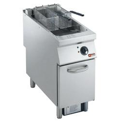 Friteuse électrique 1 cuve 23 litres sur meuble - Maxima 2200 - e22/f23-a4 - acier inox AISI 304 - zone froide et thermostat 105° à 185°C_0